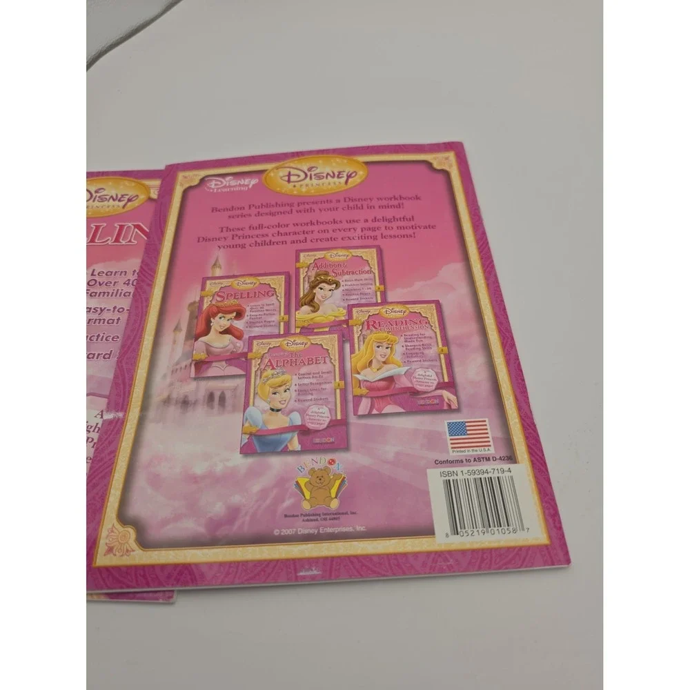 Two Disney Princess Learning Workbooks ~ Learning the Reading & Spelling